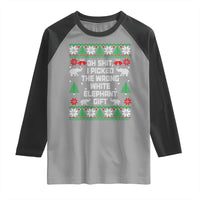 Funny Oh Shit I Picked The Wrong White Elephant Gift Raglan Shirt Christmas Gift Exchange - Wonder Print Shop
