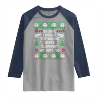Funny Oh Shit I Picked The Wrong White Elephant Gift Raglan Shirt Christmas Gift Exchange - Wonder Print Shop