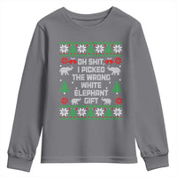 Funny Oh Shit I Picked The Wrong White Elephant Gift Youth Sweatshirt Christmas Gift Exchange - Wonder Print Shop