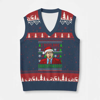 Funny I Declare Xmas V-Neck Knit Sweater Vest Funny Xmas Office Holiday Meme - Wonder Print Shop