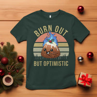 Funny Christmas Pudding T Shirt Burn Out But Optimistic Blue Flame - Wonder Print Shop