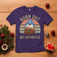 Funny Christmas Pudding T Shirt Burn Out But Optimistic Blue Flame - Wonder Print Shop