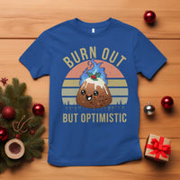 Funny Christmas Pudding T Shirt Burn Out But Optimistic Blue Flame - Wonder Print Shop