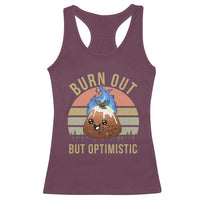 Funny Christmas Pudding Racerback Tank Top Burn Out But Optimistic Blue Flame - Wonder Print Shop