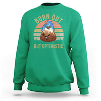 Funny Christmas Pudding Sweatshirt Burn Out But Optimistic Blue Flame - Wonder Print Shop