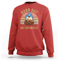 Funny Christmas Pudding Sweatshirt Burn Out But Optimistic Blue Flame - Wonder Print Shop