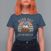 Funny Christmas Pudding T Shirt For Women Burn Out But Optimistic Blue Flame - Wonder Print Shop