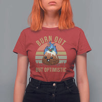Funny Christmas Pudding T Shirt For Women Burn Out But Optimistic Blue Flame - Wonder Print Shop