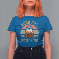 Funny Christmas Pudding T Shirt For Women Burn Out But Optimistic Blue Flame - Wonder Print Shop