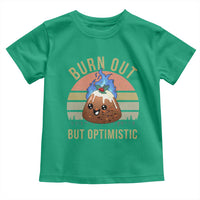 Funny Christmas Pudding Toddler T Shirt Burn Out But Optimistic Blue Flame - Wonder Print Shop