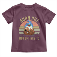 Funny Christmas Pudding Toddler T Shirt Burn Out But Optimistic Blue Flame - Wonder Print Shop