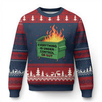 Funny Dumpster Fire Ugly Christmas Sweater Everything Is Under Control Or Not - Wonder Print Shop