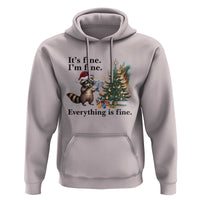 Christmas Hanukkah Racoon Hoodie Funny Its Fine I Am Fine Everything Is Fine - Wonder Print Shop