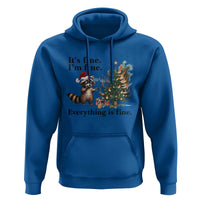 Christmas Hanukkah Racoon Hoodie Funny Its Fine I Am Fine Everything Is Fine - Wonder Print Shop