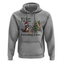 Christmas Hanukkah Racoon Hoodie Funny Its Fine I Am Fine Everything Is Fine - Wonder Print Shop