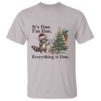 Christmas Hanukkah Racoon T Shirt Funny Its Fine I Am Fine Everything Is Fine - Wonder Print Shop