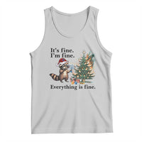 Christmas Hanukkah Racoon Tank Top Funny Its Fine I Am Fine Everything Is Fine - Wonder Print Shop