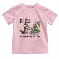 Christmas Hanukkah Racoon Toddler T Shirt Funny Its Fine I Am Fine Everything Is Fine - Wonder Print Shop