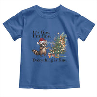 Christmas Hanukkah Racoon Toddler T Shirt Funny Its Fine I Am Fine Everything Is Fine - Wonder Print Shop