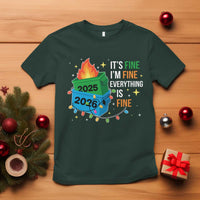 Dumpster Fire Christmas T Shirt Funny It's Fine I'm Fine Everything Is Fine - Wonder Print Shop