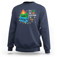 Dumpster Fire Christmas Sweatshirt Funny It's Fine I'm Fine Everything Is Fine - Wonder Print Shop