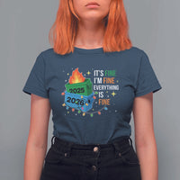 Dumpster Fire Christmas T Shirt For Women Funny It's Fine I'm Fine Everything Is Fine - Wonder Print Shop