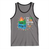 Dumpster Fire Christmas Tank Top Funny It's Fine I'm Fine Everything Is Fine - Wonder Print Shop