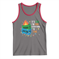 Dumpster Fire Christmas Tank Top Funny It's Fine I'm Fine Everything Is Fine - Wonder Print Shop