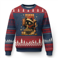 Funny Xmas Cat Ramen Ugly Christmas Sweater Xmas Japanese Kawaii Anime Cat - Wonder Print Shop