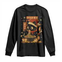 Funny Christmas Cat Ramen Long Sleeve Shirt Xmas Japanese Kawaii Anime Cat - Wonder Print Shop