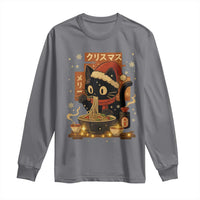 Funny Christmas Cat Ramen Long Sleeve Shirt Xmas Japanese Kawaii Anime Cat - Wonder Print Shop