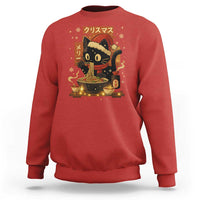 Funny Christmas Cat Ramen Sweatshirt Xmas Japanese Kawaii Anime Cat - Wonder Print Shop