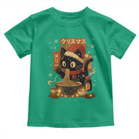 Funny Christmas Cat Ramen Toddler T Shirt Xmas Japanese Kawaii Anime Cat - Wonder Print Shop
