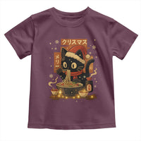 Funny Christmas Cat Ramen Toddler T Shirt Xmas Japanese Kawaii Anime Cat - Wonder Print Shop