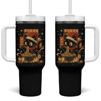 Funny Christmas Cat Ramen Tumbler With Handle Xmas Japanese Kawaii Anime Cat - Wonder Print Shop