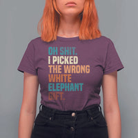 Oh Shit I Picked The Wrong White Elephant Gift T Shirt For Women Funny Retro Christmas Gift Exchange - Wonder Print Shop