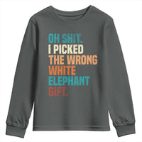 Oh Shit I Picked The Wrong White Elephant Gift Youth Sweatshirt Funny Retro Christmas Gift Exchange - Wonder Print Shop
