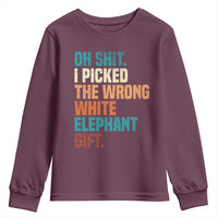 Oh Shit I Picked The Wrong White Elephant Gift Youth Sweatshirt Funny Retro Christmas Gift Exchange - Wonder Print Shop