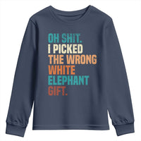 Oh Shit I Picked The Wrong White Elephant Gift Youth Sweatshirt Funny Retro Christmas Gift Exchange - Wonder Print Shop