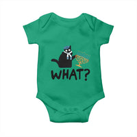 Funny What Hanukkah Black Cat Baby Onesie