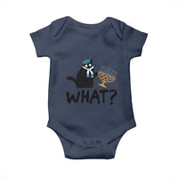 Funny What Hanukkah Black Cat Baby Onesie