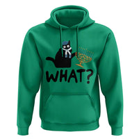 Funny What Hanukkah Black Cat Hoodie