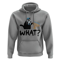 Funny What Hanukkah Black Cat Hoodie