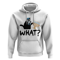 Funny What Hanukkah Black Cat Hoodie
