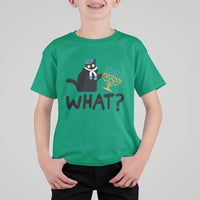 Funny What Hanukkah Black Cat T Shirt For Kid - Wonder Print Shop