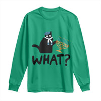 Funny What Hanukkah Black Cat Long Sleeve Shirt