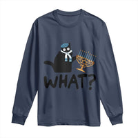 Funny What Hanukkah Black Cat Long Sleeve Shirt