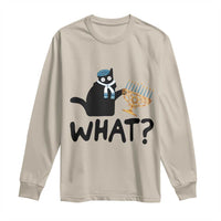 Funny What Hanukkah Black Cat Long Sleeve Shirt