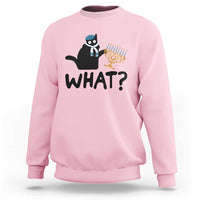 Funny What Hanukkah Black Cat Sweatshirt - Wonder Print Shop