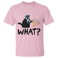 Funny What Hanukkah Black Cat T Shirt - Wonder Print Shop